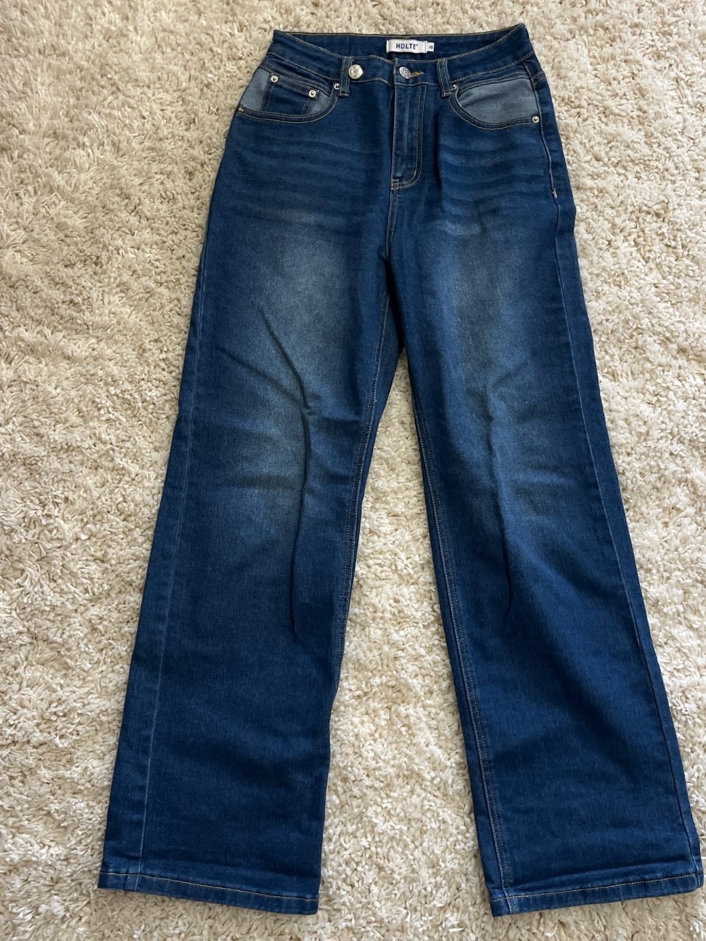 Wide Leg Dark Wash Jeans - Women's Flare & Wide Leg